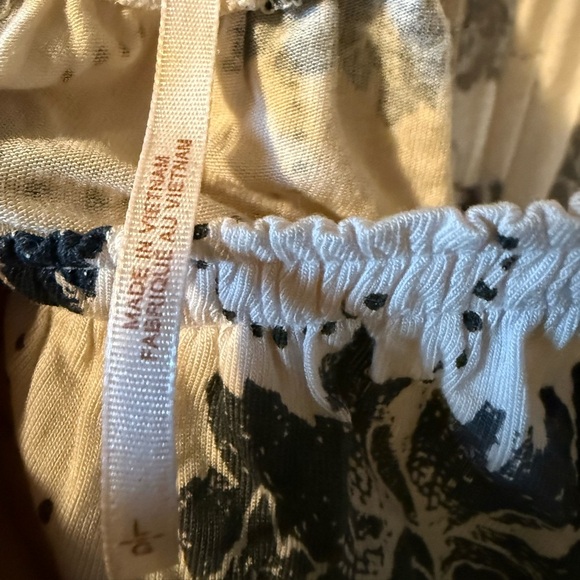 Free People White and Blue Floral Top - Picture 4 of 4